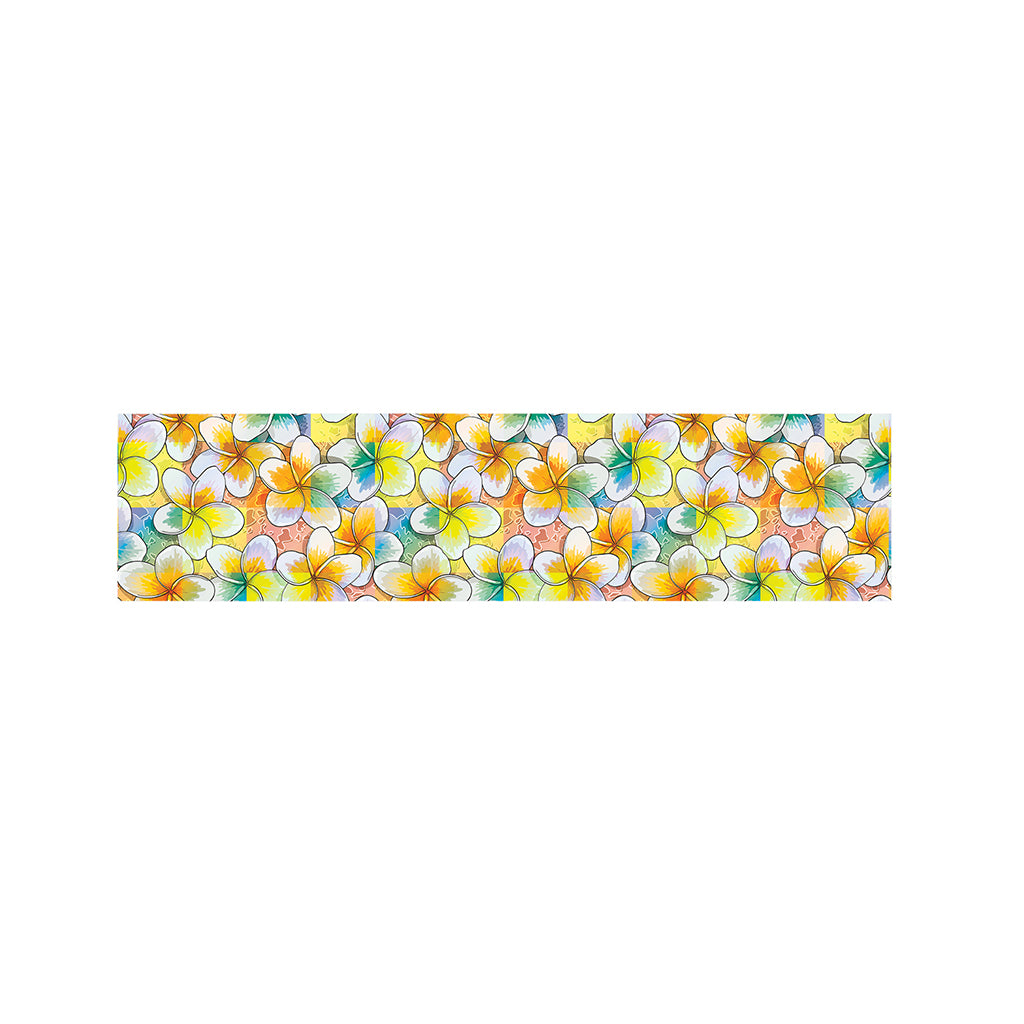 Colorful Frangipani Pattern Print Bed Runner