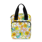 Colorful Frangipani Pattern Print Bible Tote Bag