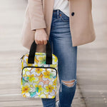 Colorful Frangipani Pattern Print Bible Tote Bag