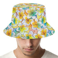 Colorful Frangipani Pattern Print Bucket Hat