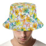 Colorful Frangipani Pattern Print Bucket Hat