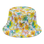 Colorful Frangipani Pattern Print Bucket Hat
