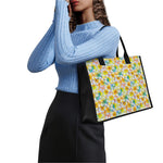 Colorful Frangipani Pattern Print Canvas Tote Bag