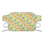 Colorful Frangipani Pattern Print Car Windshield Snow Cover