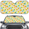 Colorful Frangipani Pattern Print Car Windshield Sun Shade