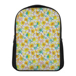 Colorful Frangipani Pattern Print Casual Backpack