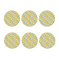 Colorful Frangipani Pattern Print Coaster Set
