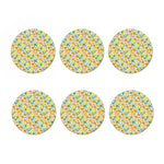 Colorful Frangipani Pattern Print Coaster Set