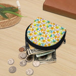 Colorful Frangipani Pattern Print Coin Purse