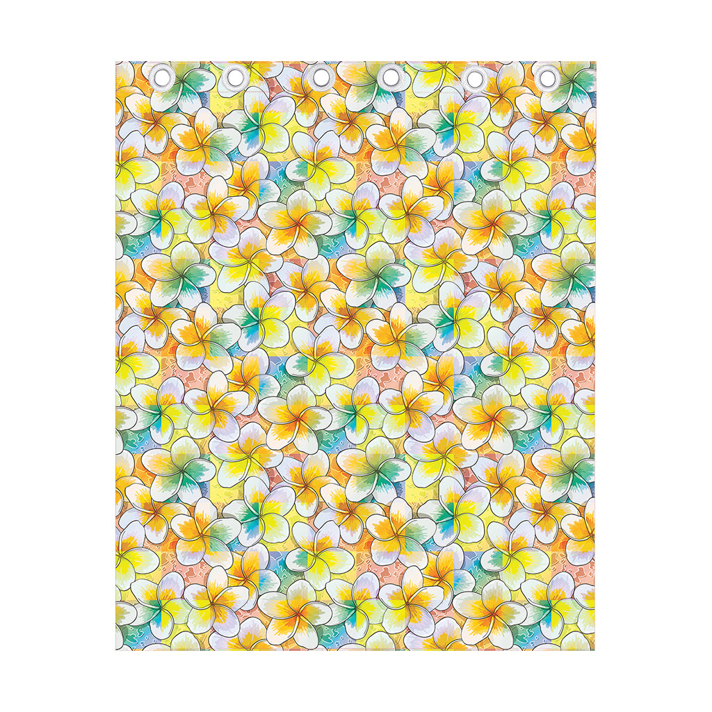 Colorful Frangipani Pattern Print Curtain