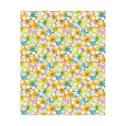 Colorful Frangipani Pattern Print Curtain