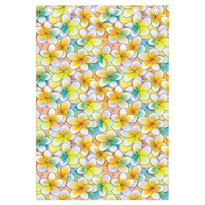 Colorful Frangipani Pattern Print Curtain