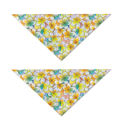 Colorful Frangipani Pattern Print Dog Bandana