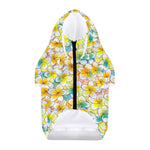 Colorful Frangipani Pattern Print Dog Zip Up Hoodie