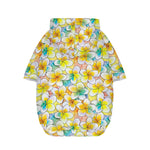 Colorful Frangipani Pattern Print Dog Zip Up Hoodie