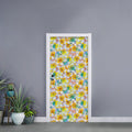 Colorful Frangipani Pattern Print Door Sticker