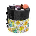 Colorful Frangipani Pattern Print Drawstring Makeup Bag