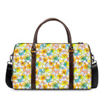 Colorful Frangipani Pattern Print Duffle Bag