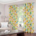 Colorful Frangipani Pattern Print Extra Wide Grommet Curtains
