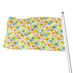Colorful Frangipani Pattern Print Flag