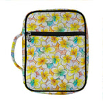 Colorful Frangipani Pattern Print Front Pocket Bible Bag
