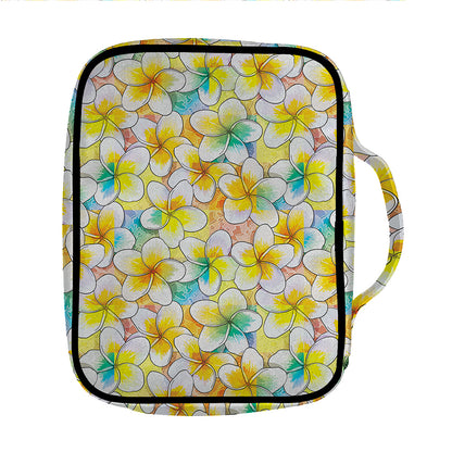 Colorful Frangipani Pattern Print Front Pocket Bible Bag