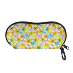 Colorful Frangipani Pattern Print Glasses Case