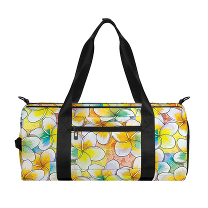 Colorful Frangipani Pattern Print Gym Bag