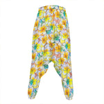 Colorful Frangipani Pattern Print Hammer Pants