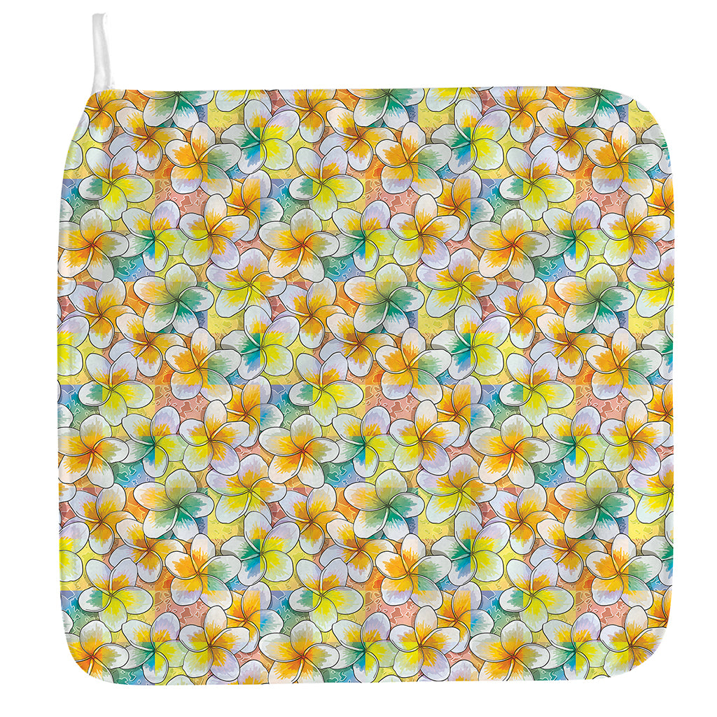 Colorful Frangipani Pattern Print Hand Towel