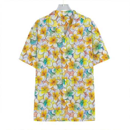 Colorful Frangipani Pattern Print Hawaiian Shirt