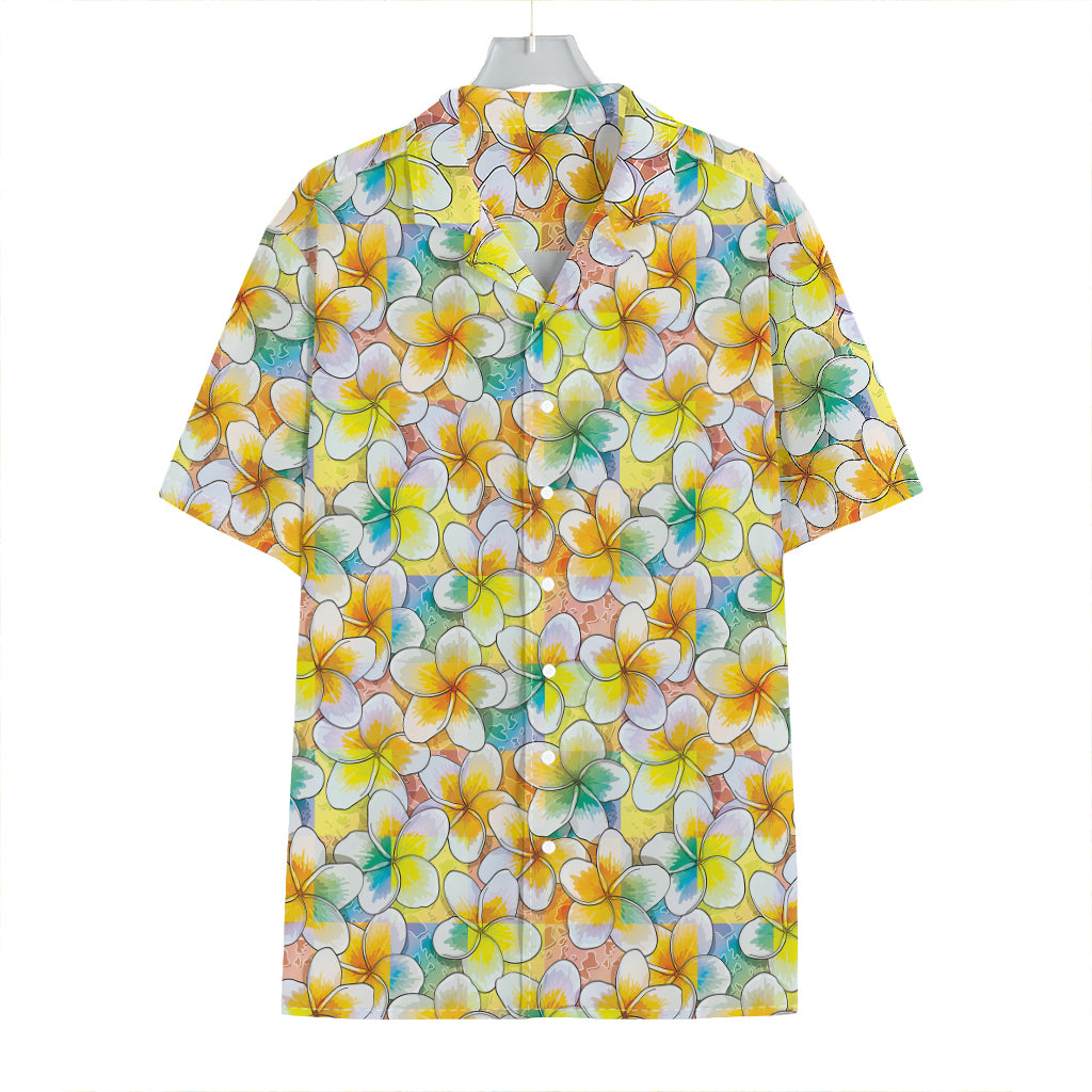 Colorful Frangipani Pattern Print Hawaiian Shirt