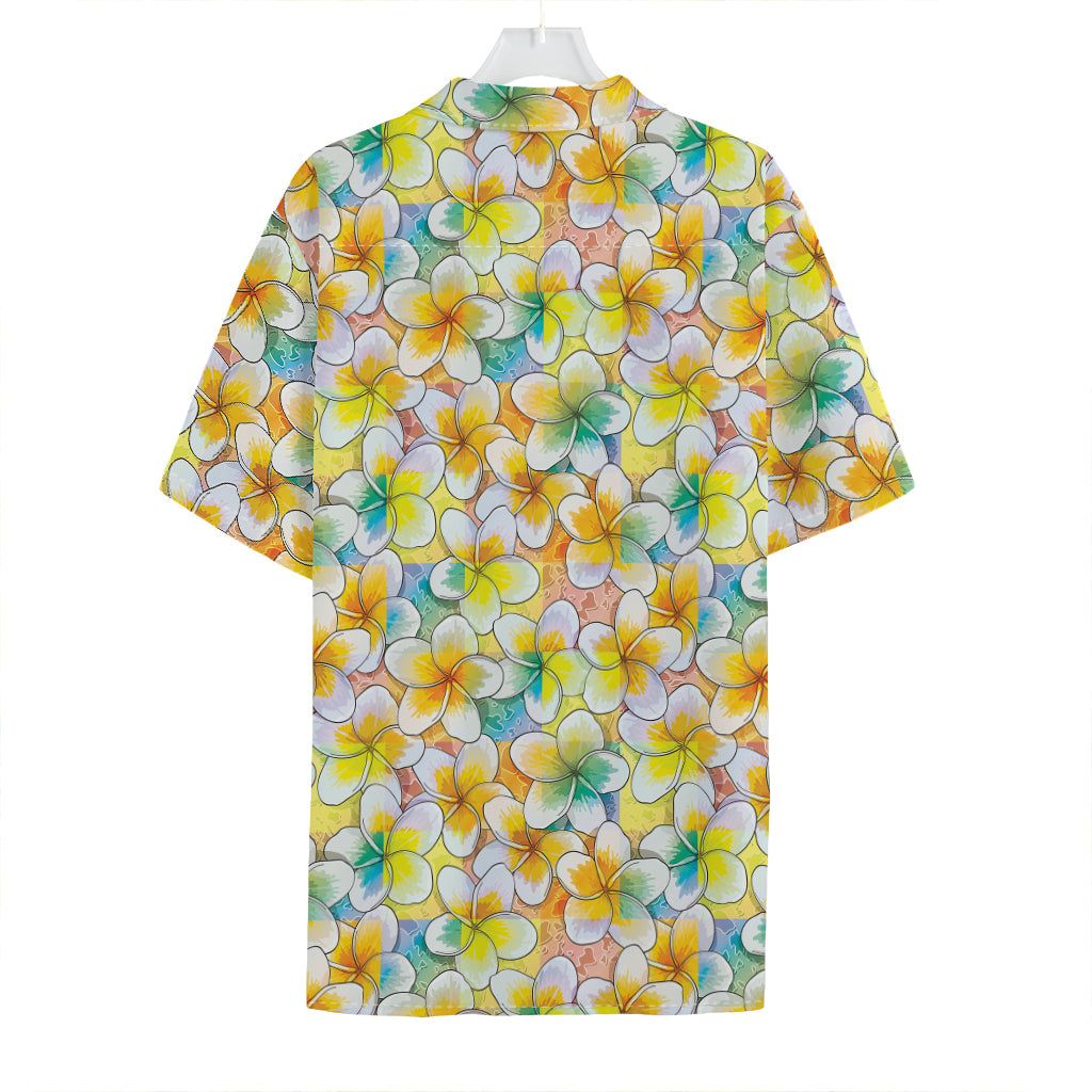 Colorful Frangipani Pattern Print Hawaiian Shirt