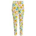 Colorful Frangipani Pattern Print High-Waisted Pocket Leggings