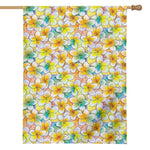 Colorful Frangipani Pattern Print House Flag