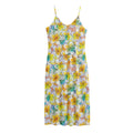 Colorful Frangipani Pattern Print Jersey Midi Cami Dress