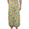 Colorful Frangipani Pattern Print Lantern Pants
