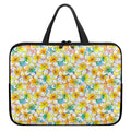 Colorful Frangipani Pattern Print Laptop Sleeve With Handle