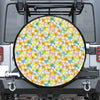 Colorful Frangipani Pattern Print Leather Spare Tire Cover