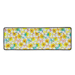 Colorful Frangipani Pattern Print Long Kitchen Mat