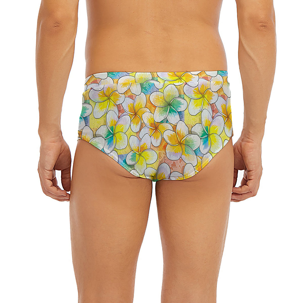 Colorful Frangipani Pattern Print Men's Briefs