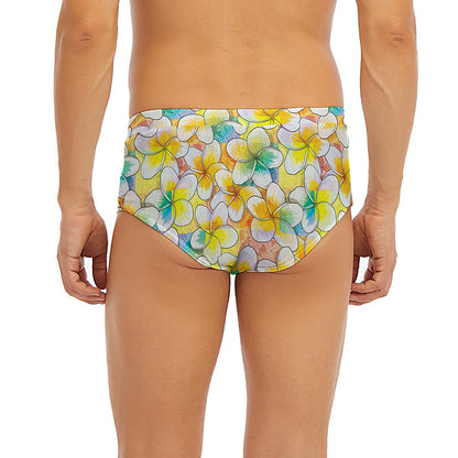 Colorful Frangipani Pattern Print Men's Briefs