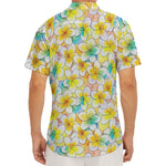 Colorful Frangipani Pattern Print Men's Deep V-Neck Shirt