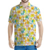 Colorful Frangipani Pattern Print Men's Polo Shirt