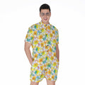 Colorful Frangipani Pattern Print Men's Romper