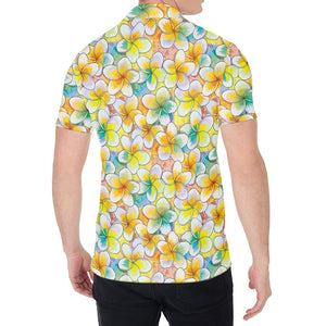 Colorful Frangipani Pattern Print Men's Shirt