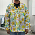 Colorful Frangipani Pattern Print Men's Shirt Jacket