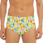 Colorful Frangipani Pattern Print Men's Triangle Swim Briefs