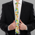Colorful Frangipani Pattern Print Necktie