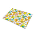 Colorful Frangipani Pattern Print Pet Cooling Mat Cover